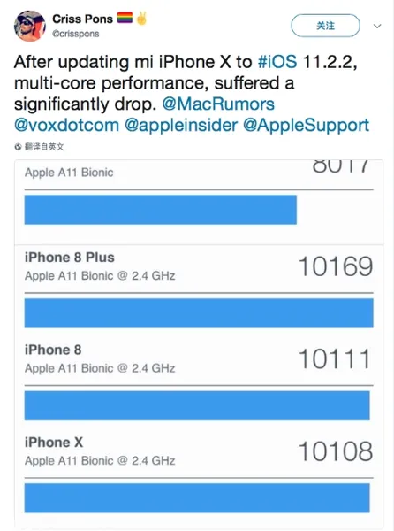 iPhone升级iOS 11.2.2后怎么样？性能狂下降