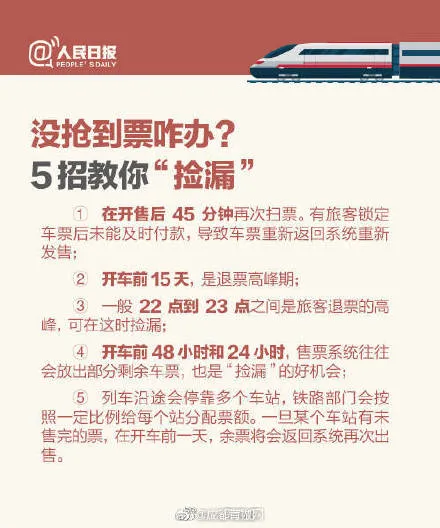 2018火车抢票怎么捡漏？附抢票全攻略