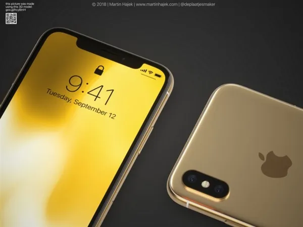 新iPhone X/X Plus金色版渲染图曝光【组图】