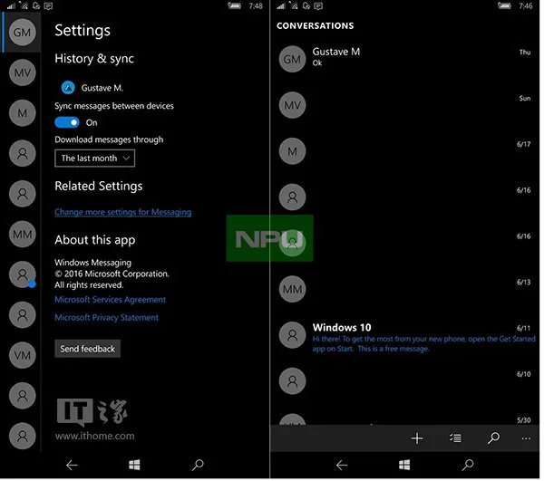 Win10 Mobile新版《消息》即将到来：黑的更彻底