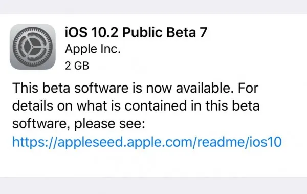 苹果iOS 10.2 Beta 7已发布 正式版即将发布