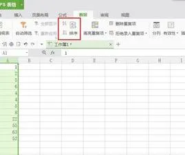 如何用wps给表格第一列排序