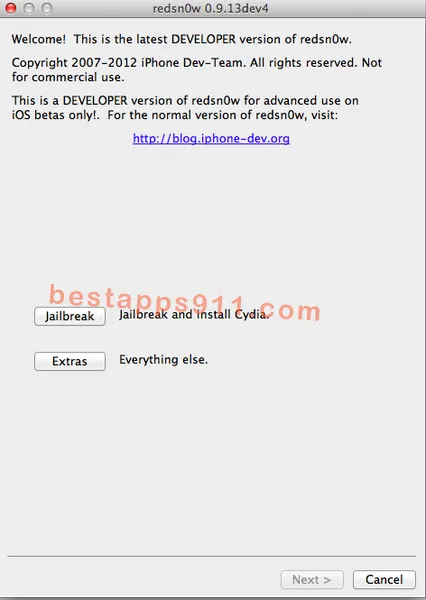 RedSn0w 0.9.13dev4发布 体验完美越狱