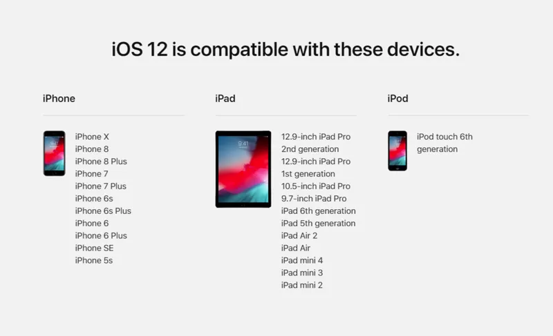 iOS 12.1正式版支持iphone5吗？附支持机型全览