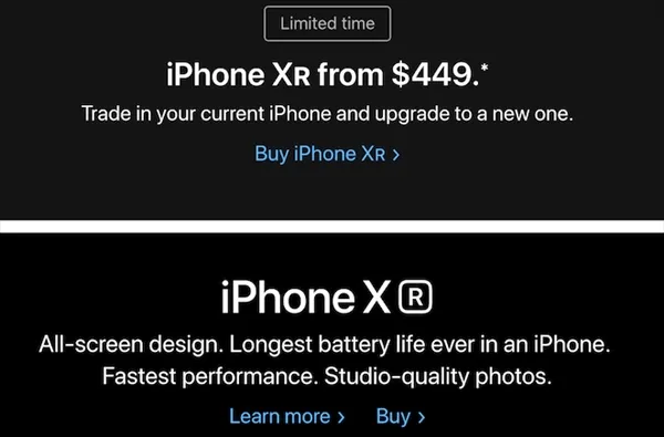 苹果悄然推iPhone XR依旧换新：太实惠了？