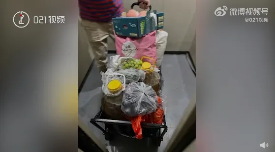 妈妈带500斤食物到上海看儿子怎么回事  老人坐车800公里带500斤食物看儿子怎么样了