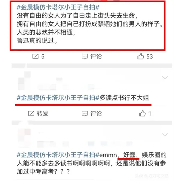 模仿卡塔尔小王子被骂无知 美女明星金晨回应：网友不买账