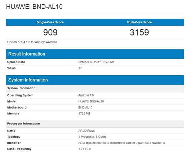 华为荣耀7x参数全面曝光 麒麟659+4G内存