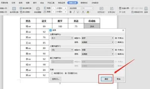 wps文字对表格排序 | wps文字中的表格要进行排序排序