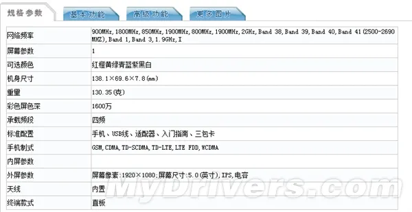 工信部曝光新版小米4i 