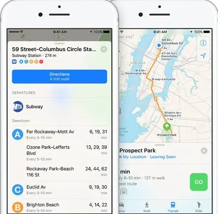 苹果地图能看公交吗？ios9更新后支持部分城市