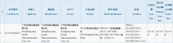 oppo r11 什么时候上市？除了价格配置信息都知道了！