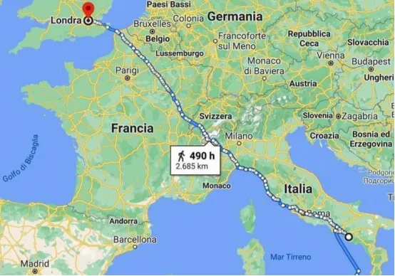 父子徒步2685公里，横跨法国到英国，只为见奶奶一面