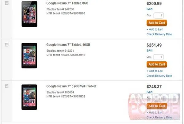 惊喜：谷歌32GB Nexus 7约1553元