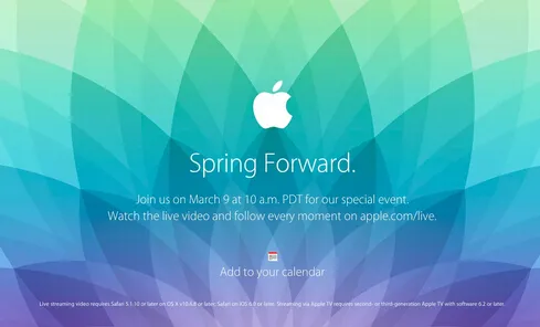 苹果3月9日发布会 Apple Watch要来了