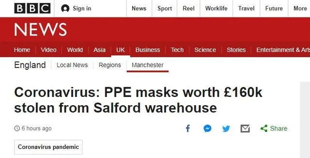 英国8万只N95口罩被盗什么情况？警察破口大骂令人作呕的罪行