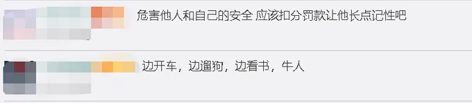 司机开车时边撸狗边看书什么情况？现场视频画面曝光太危险了