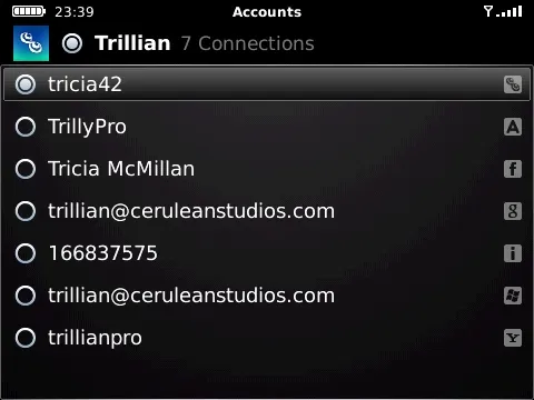 Trillian beta for Blackberry 发布