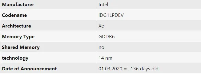 英特尔Xe DG1独显将至：25W TDP，约GTX 1050性能四摄