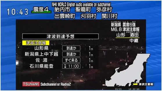 快讯！日本本州西岸近海发生6.5级左右地震，气象厅发布海啸预警