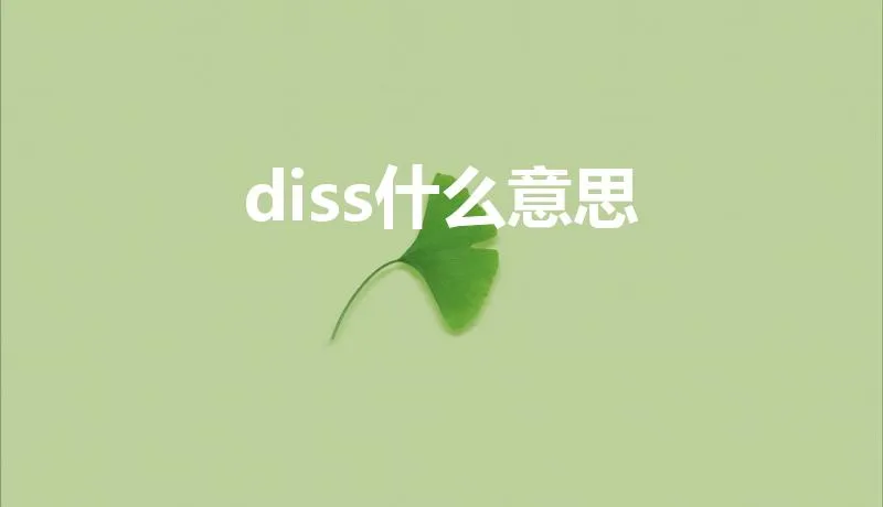 diss什么意思 | 这个梗的中文网络用语